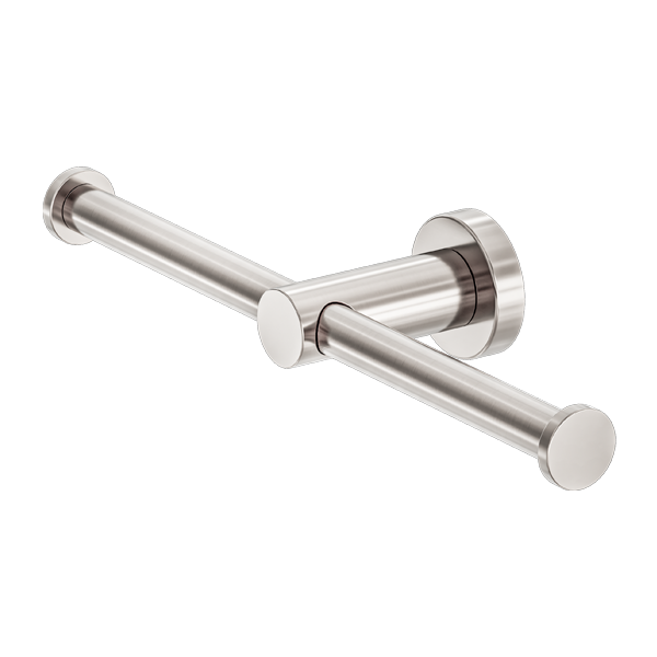 Nero Meeca Double Toilet Roll Holder Brushed Nickel