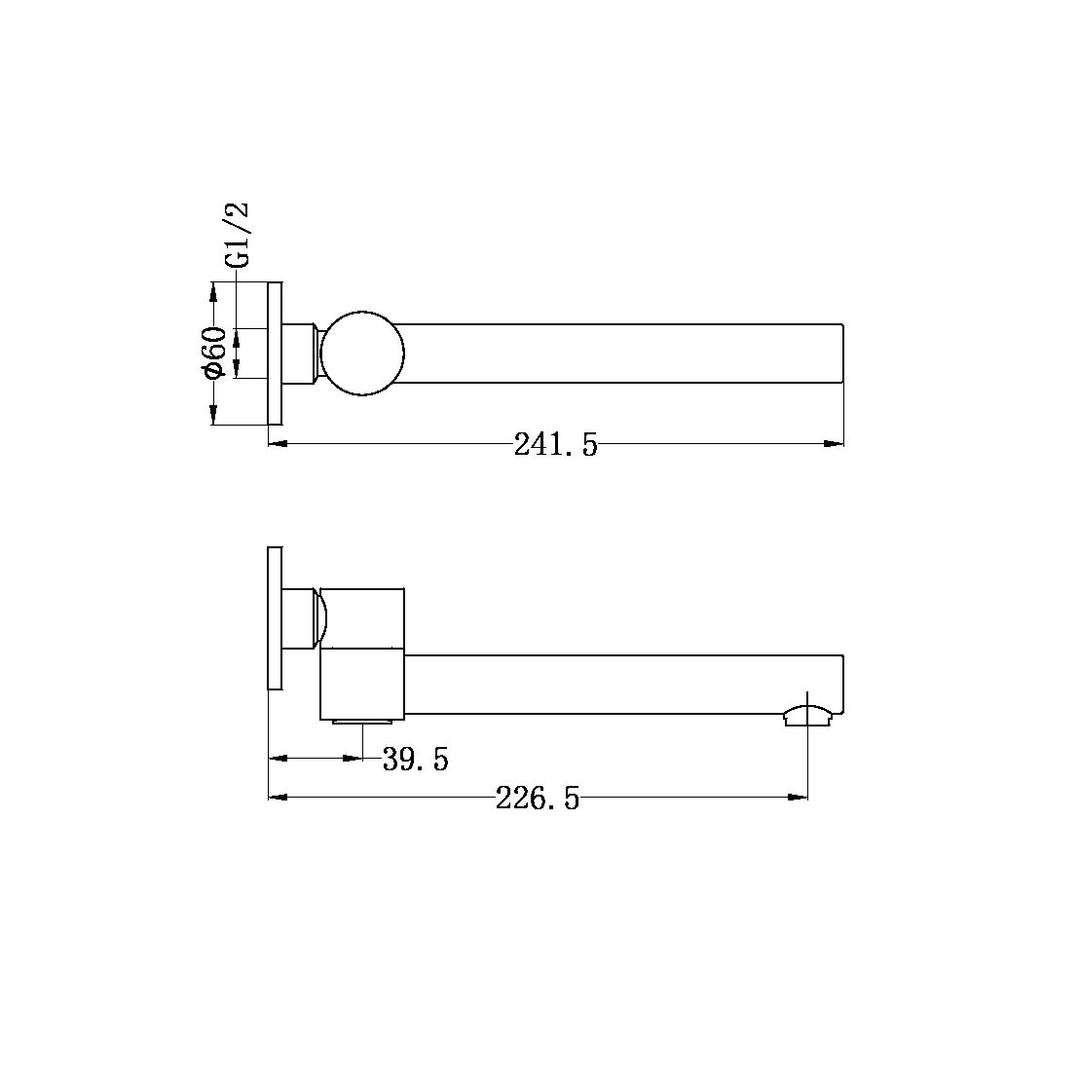 Nero Dolce Wall Mounted Swivel Bath Spout Brushed Nickel