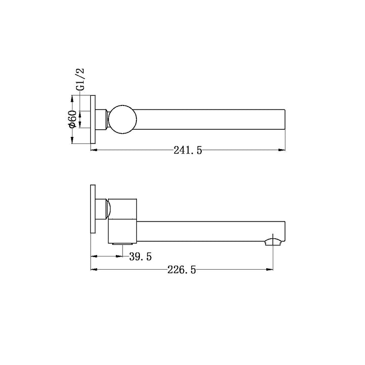 Nero Dolce Wall Mounted Swivel Bath Spout Brushed Nickel