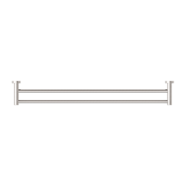 Nero Classic/Dolce Double Towel Rail 800mm Brushed Nickel