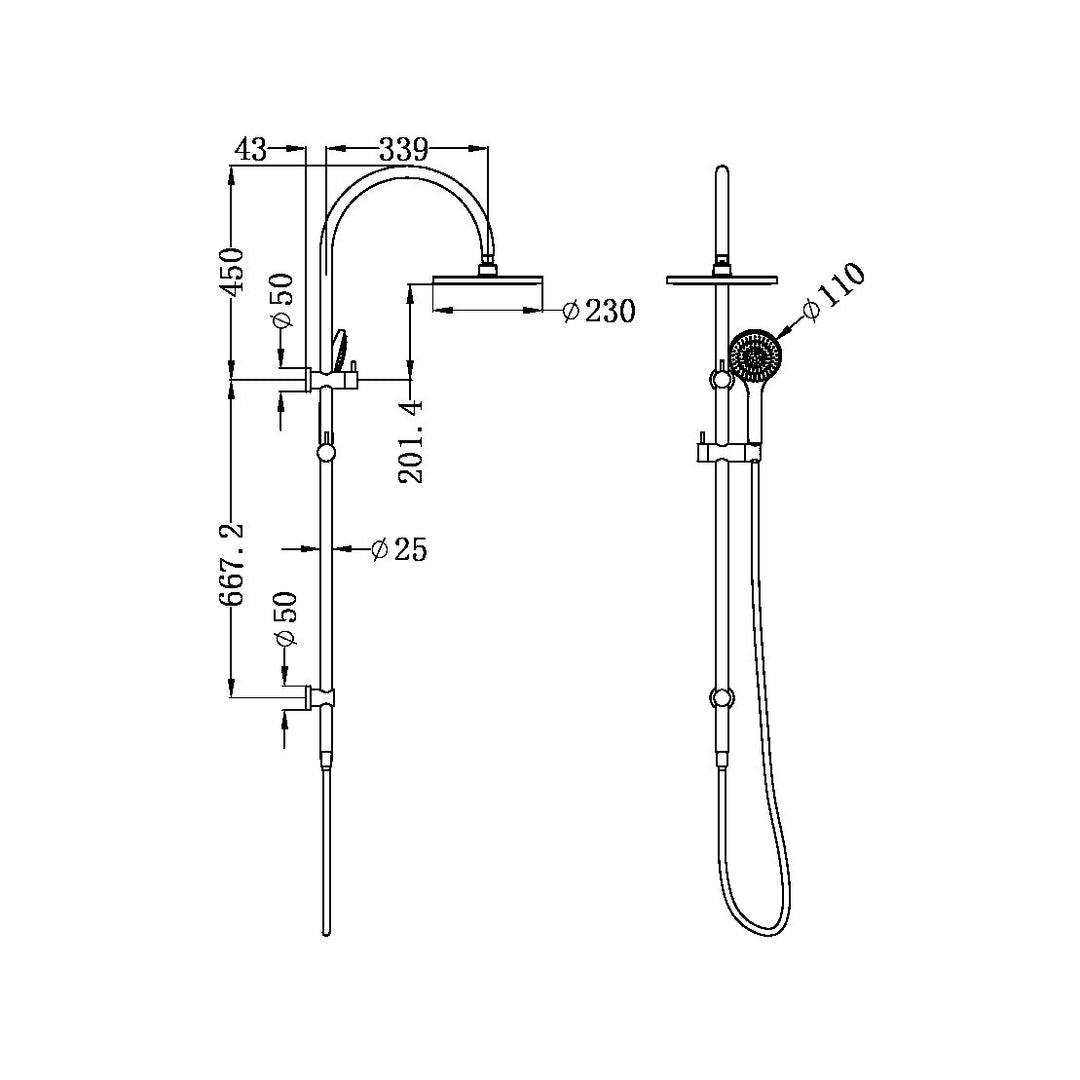 Nero Mecca Twin Shower With Air Shower Matte White