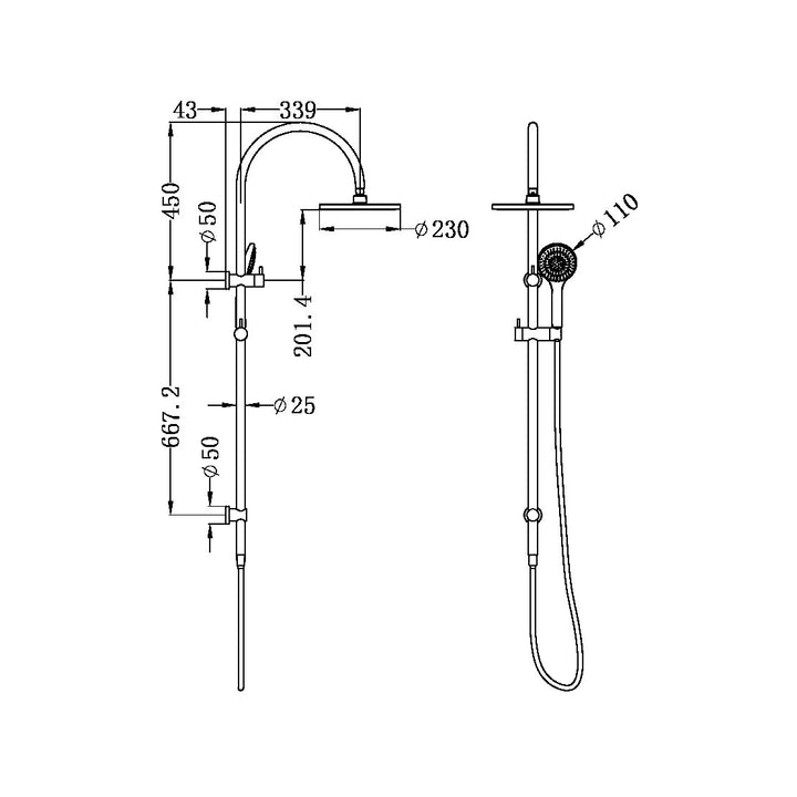 Nero Mecca Twin Shower With Air Shower Matte White