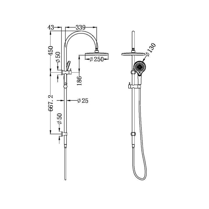 Nero Mecca Twin Shower With Shower Gun Metal