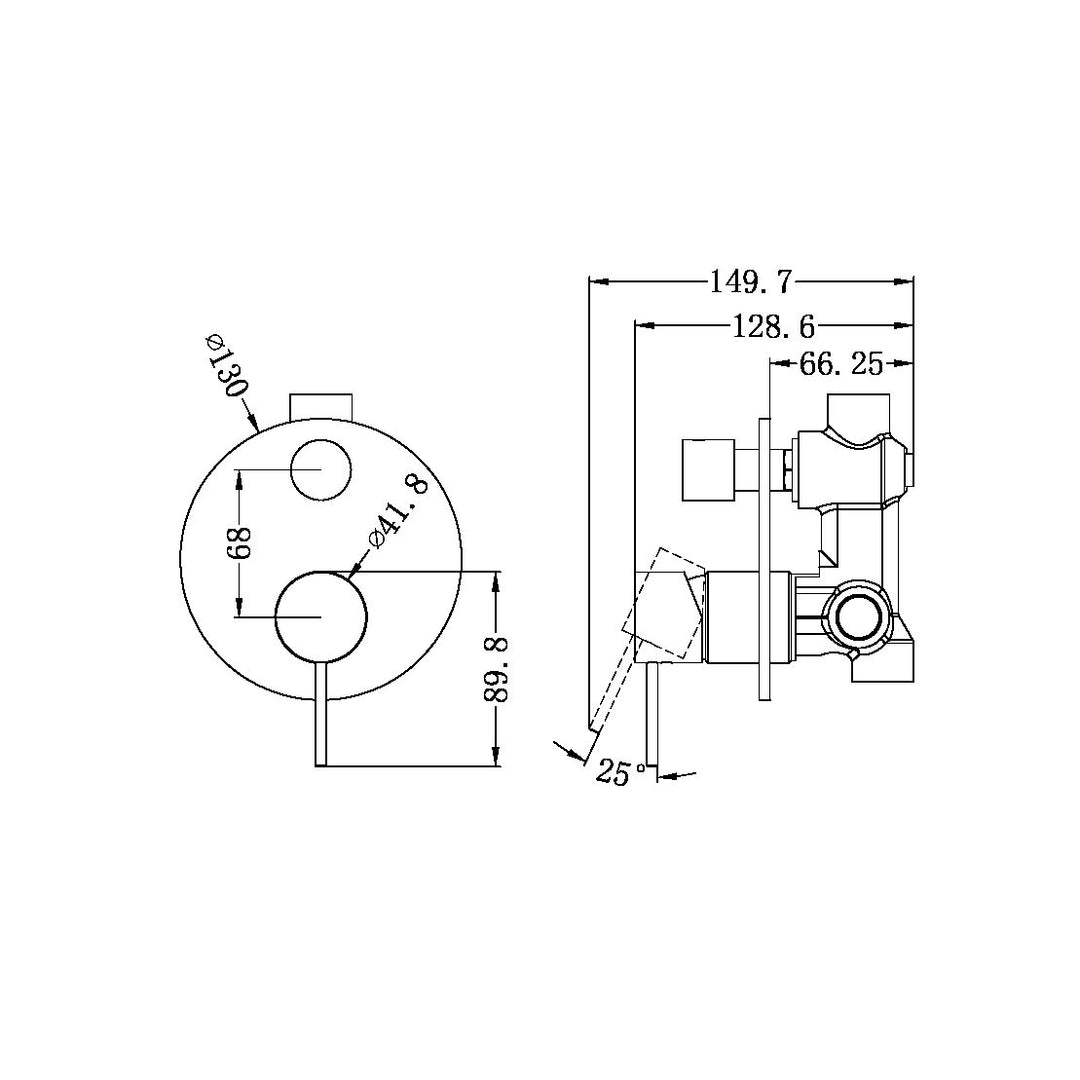 Nero Mecca Shower Mixer With Divertor Brushed Nickel