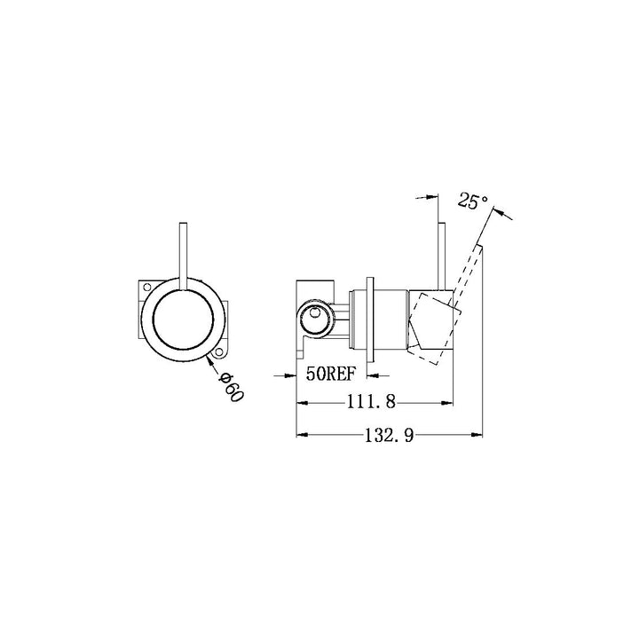 Nero Mecca Shower Mixer With 60mm Plate Handle Up Matte White