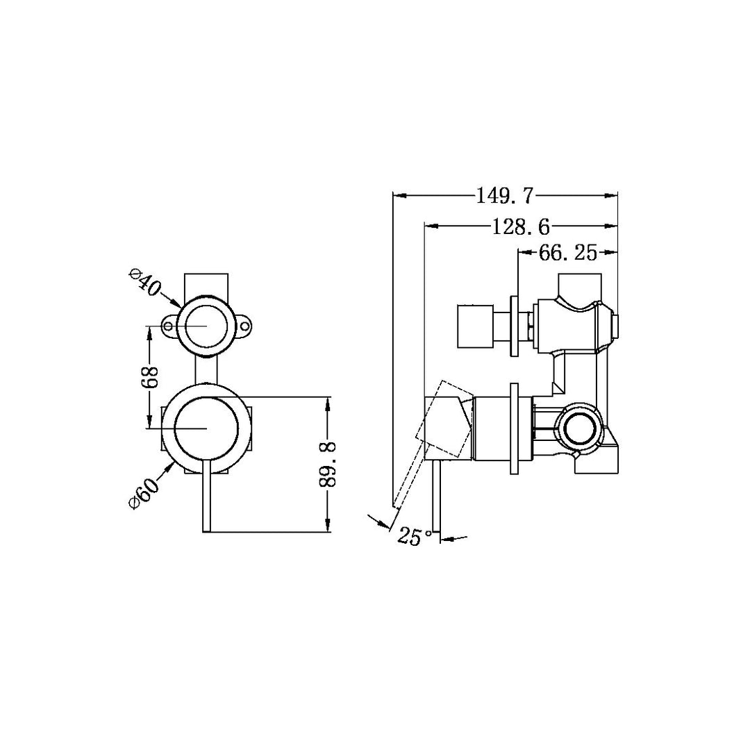 Nero Mecca Shower Mixer With Divertor Separate Back Plate Brushed Bronze