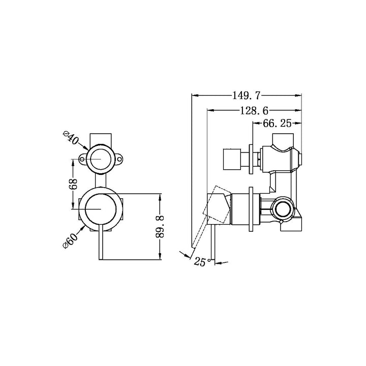 Nero Mecca Shower Mixer With Divertor Separate Back Plate Brushed Bronze