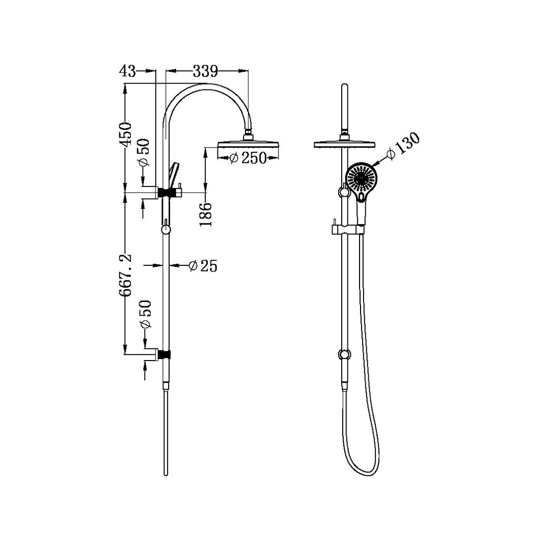 Nero Opal Shower Set Graphite