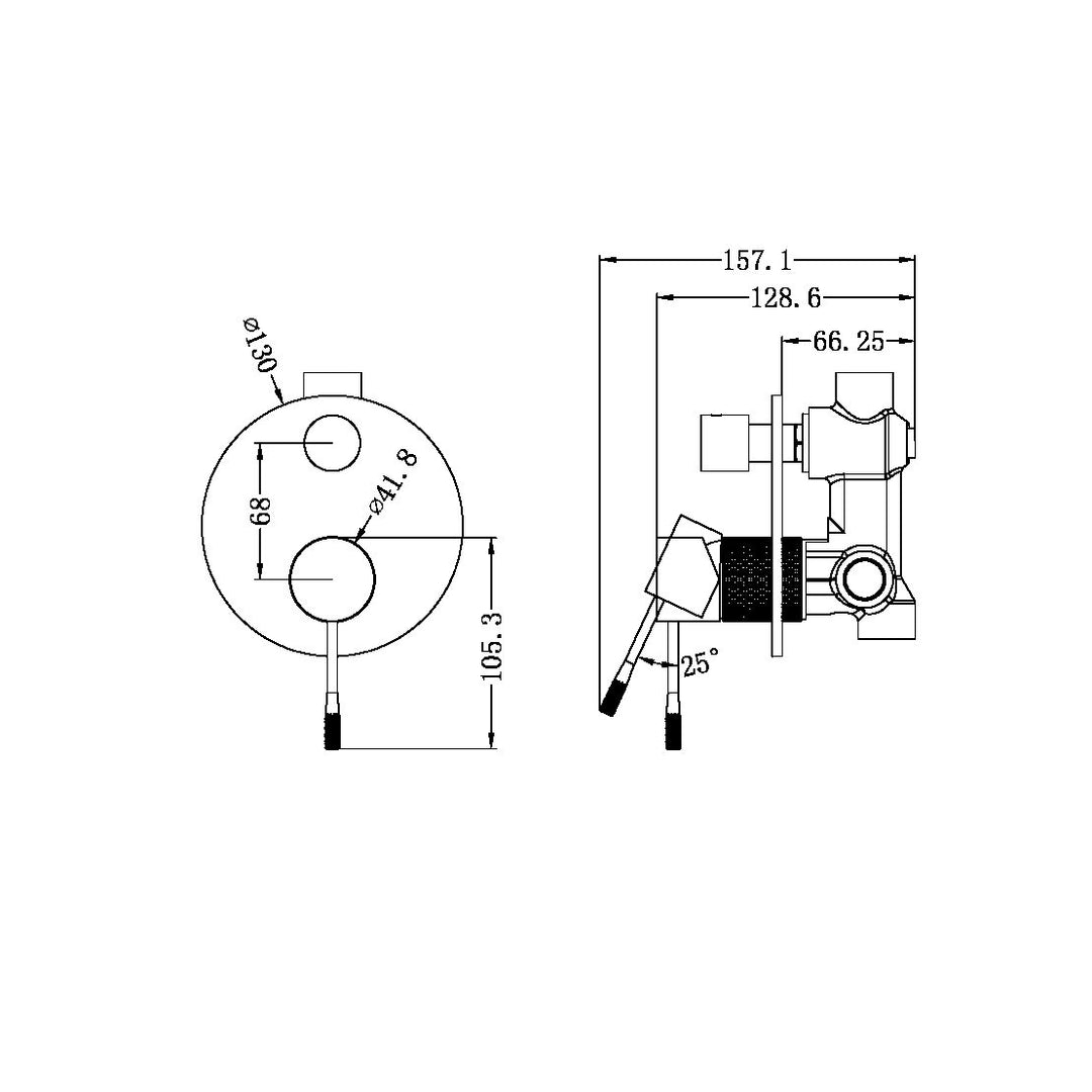 Nero Opal Shower Mixer With Divertor Brushed Bronze