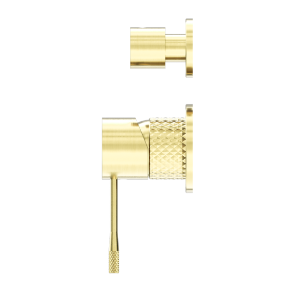 Nero Opal Shower Mixer With Divertor Separate Plate Brushed Gold