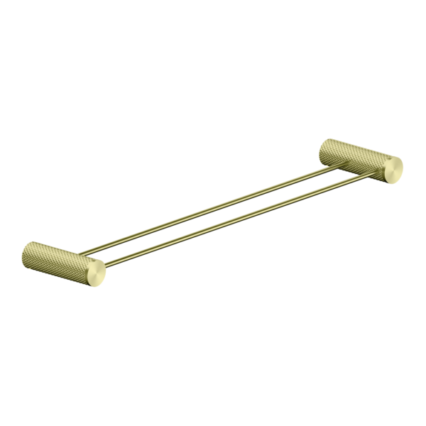 Nero Opal Double Towel Rail 600mm Brushed Gold