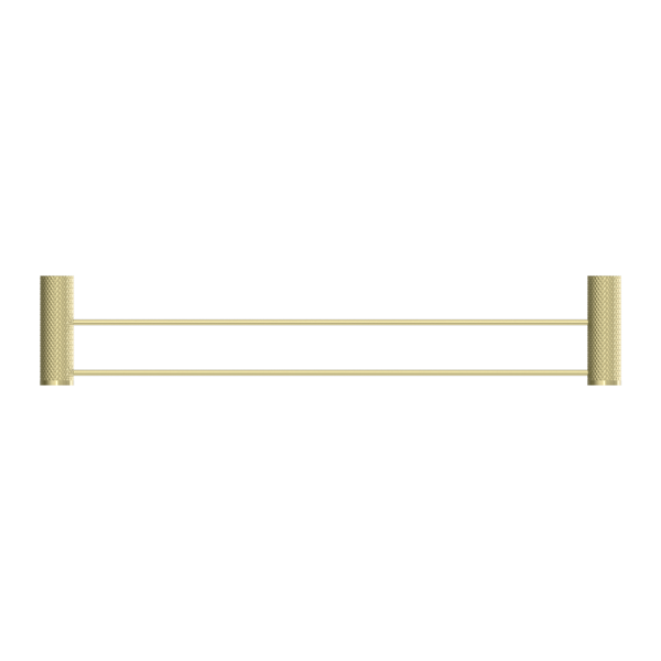 Nero Opal Double Towel Rail 600mm Brushed Gold