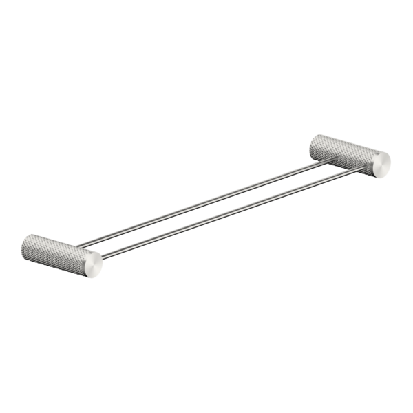 Nero Opal Double Towel Rail 600mm Brushed Nickel