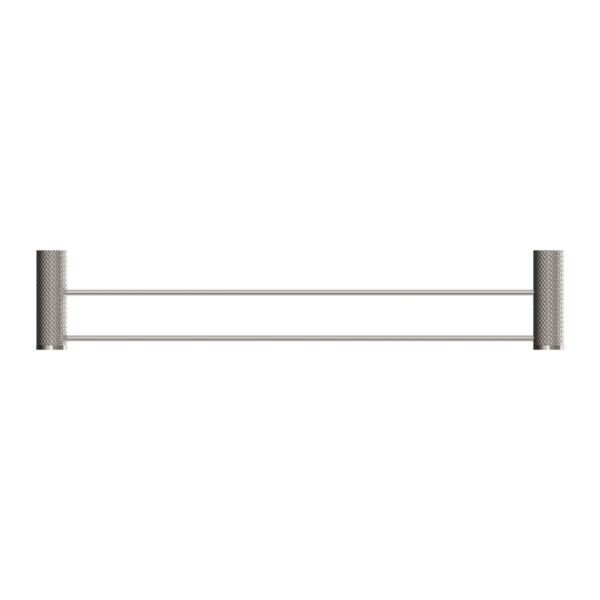 Nero Opal Double Towel Rail 600mm Brushed Nickel