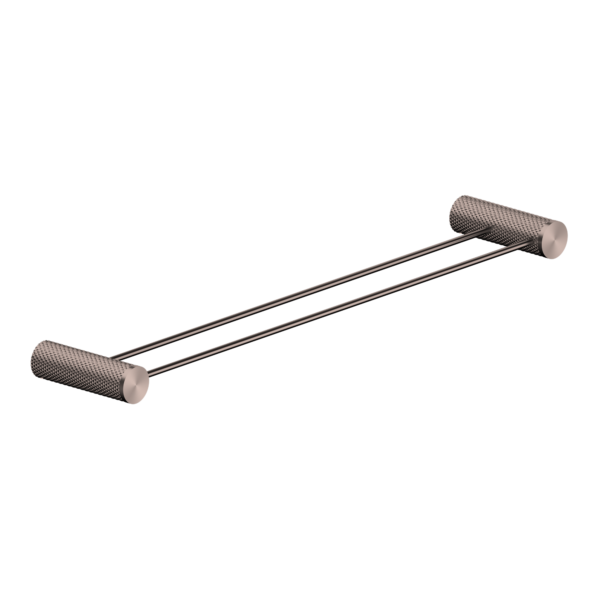 Nero Opal Double Towel Rail 600mm Brushed Bronze