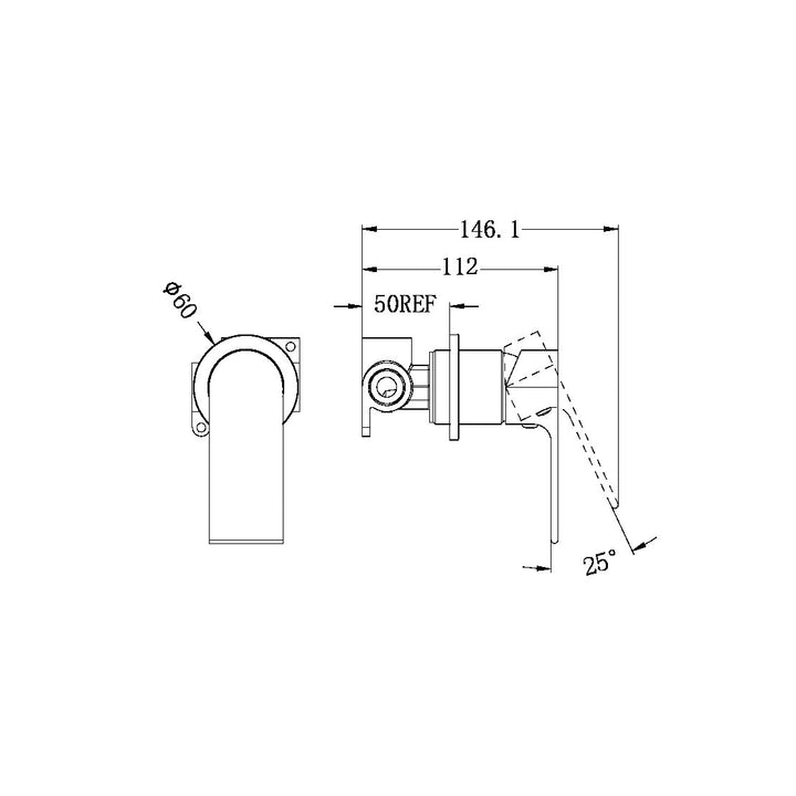 Nero Bianca Shower Mixer With 60mm Plate Brushed Nickel