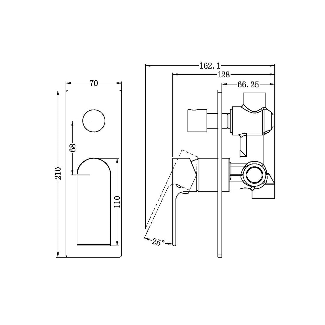 Nero Bianca Shower Mixer With Divertor Chrome