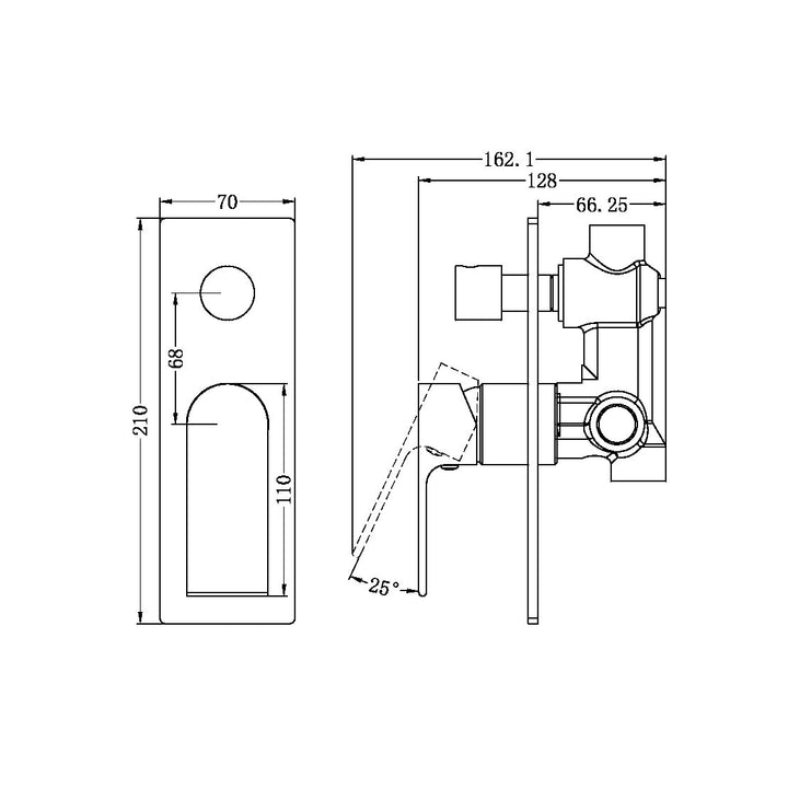 Nero Bianca Shower Mixer With Divertor Chrome