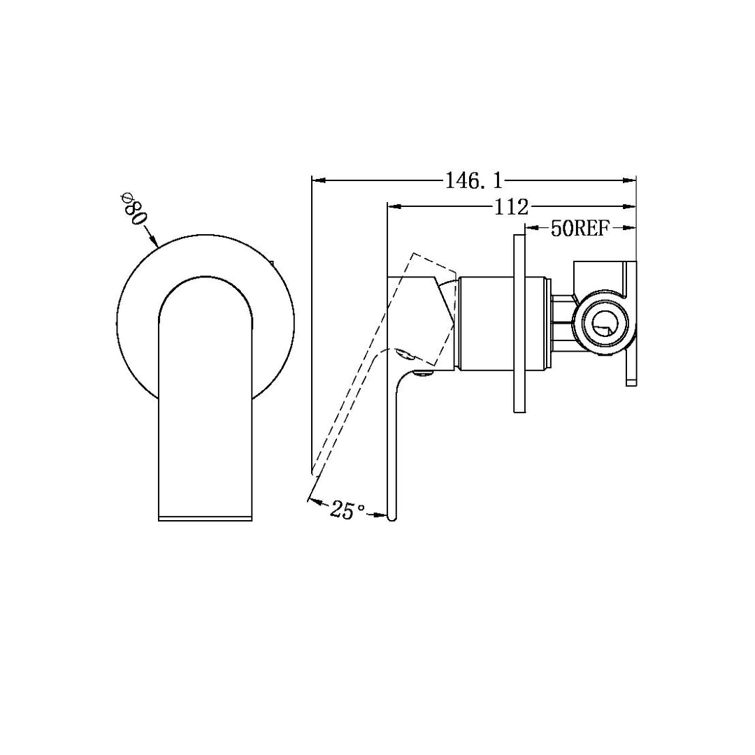 Nero Bianca Shower Mixer Round Plate Gun Metal