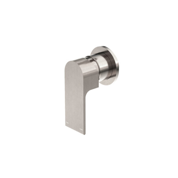 Nero Bianca Shower Mixer Round Plate Brushed Nickel