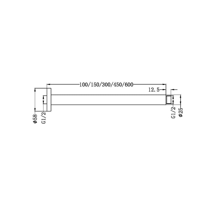 Nero Round Ceiling Arm 150mm Length Brushed Bronze