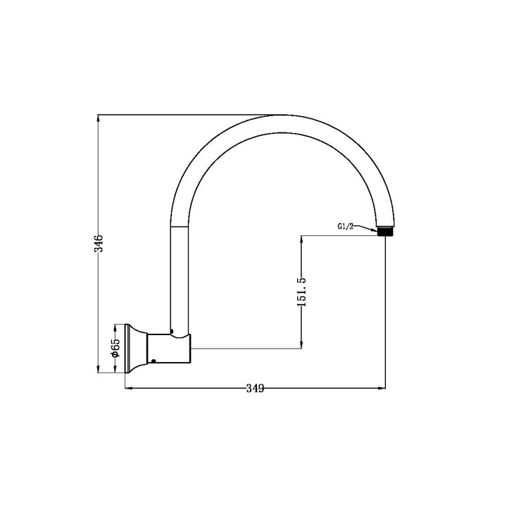 Nero York Shower Arm Matte Black