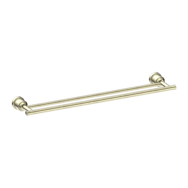 Nero York Double Towel Rail 600mm Aged Brass Aged Brass