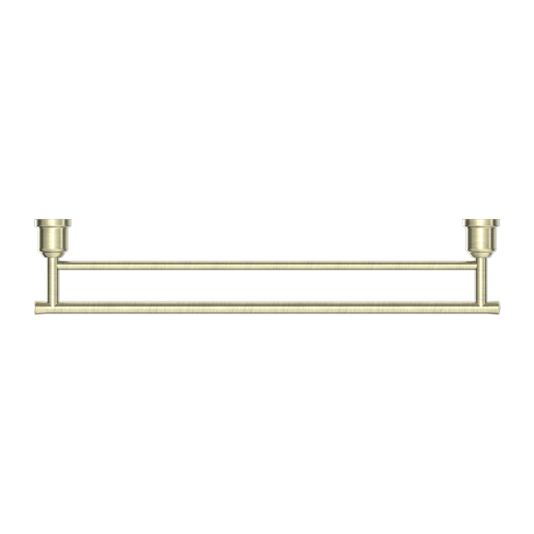Nero York Double Towel Rail 600mm Aged Brass Aged Brass