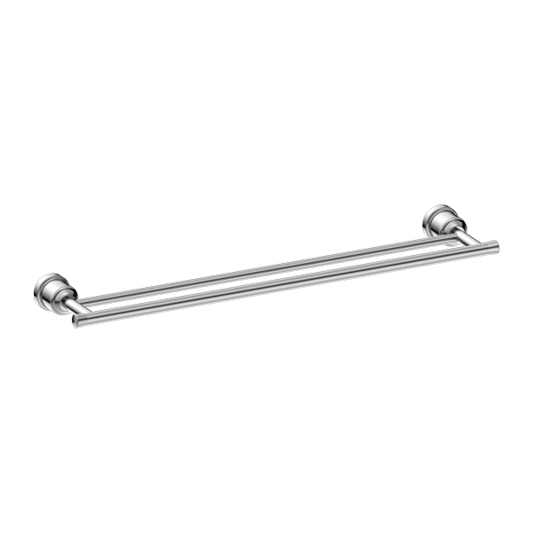 Nero York Double Towel Rail 600mm Chrome