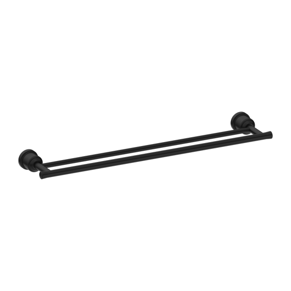 Nero York Double Towel Rail 600mm Matte Black