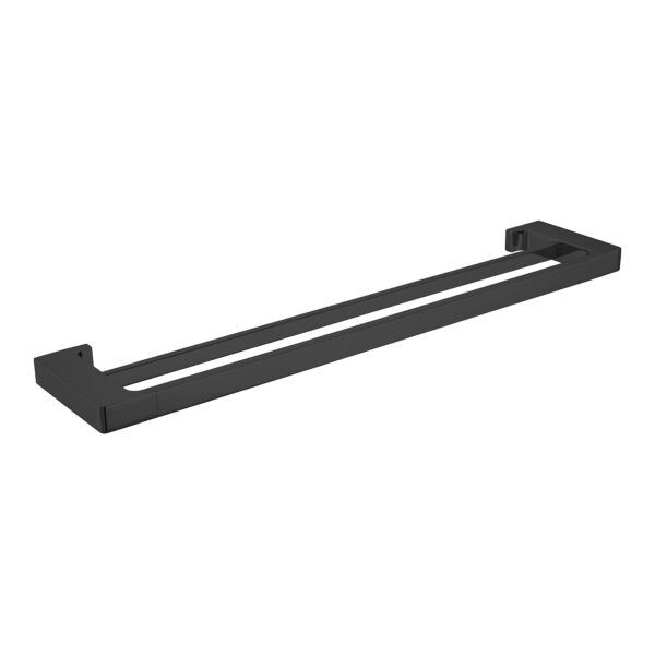 Nero Pearl Double Towel Rail 600mm Matte Black