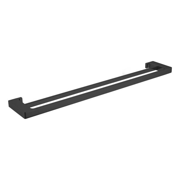 Nero Pearl Double Towel Rail 800mm Matte Black