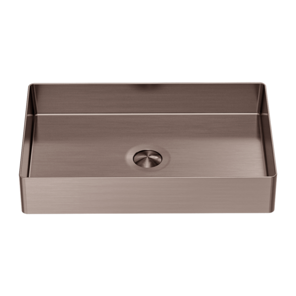 Nero Rectangle Stainless Steel Basin Brushed Bronze