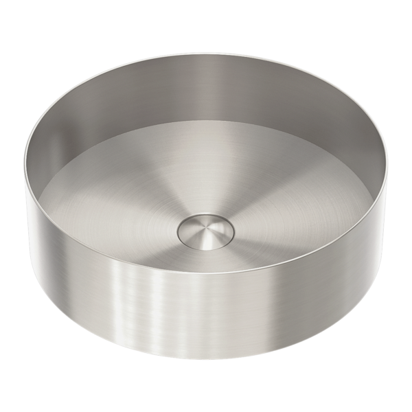 Nero Round 400mm Stainless Steel Basin Brushed Nickel