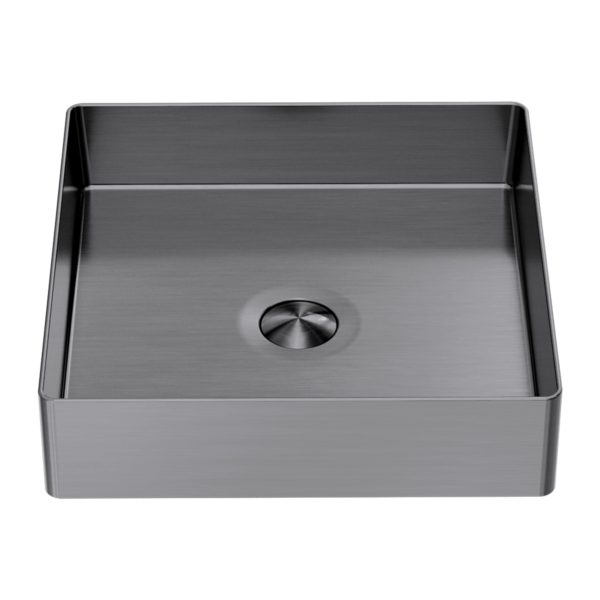 Nero 400mm Square Stainless Steel Basin Graphite