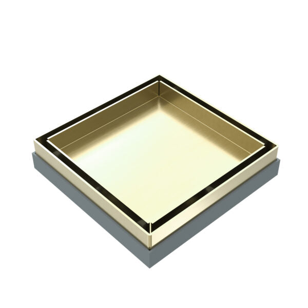 Nero Tile Insert Floor Waste 100mm Outlet Brushed Gold