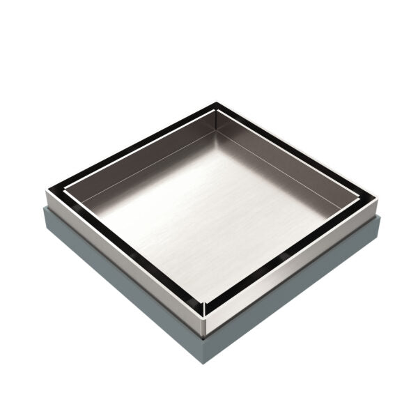 Nero Tile Insert Floor Waste 100mm Outlet Brushed Nickel