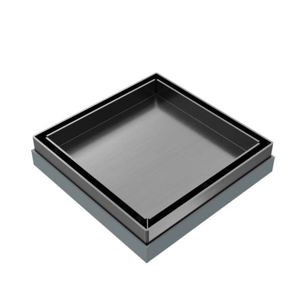 Nero Tile Insert Floor Waste 100mm Outlet Gun Metal