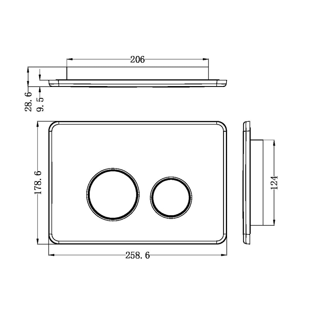 Nero In Wall Toilet Push Plate Brushed Nickel