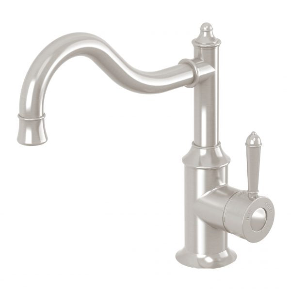Phoenix Nostalgia Sink Mixer 220mm Shepherds Crook Brushed Nickel