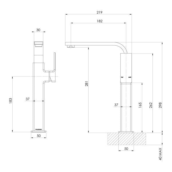 Phoenix Radii Vessel Mixer Chrome