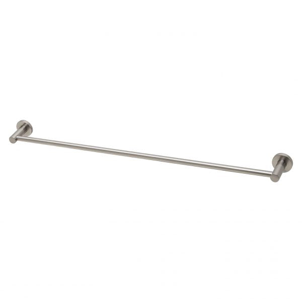 Phoenix Radii Single Towel Rail 800mm Round Plate Brushed Nickel