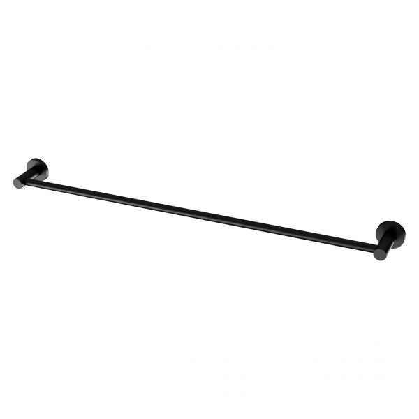 Phoenix Radii Single Towel Rail 800mm Round Plate Matte Black