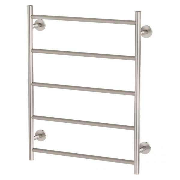 Phoenix Radii Heated Towel Ladder 550 x740mm Round Plate Brushed Nickel