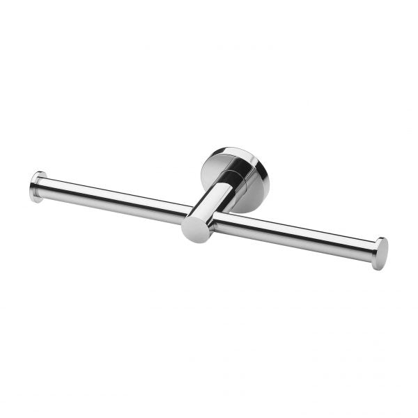 Phoenix Radii Double Toilet Roll Holder Round Plate Chrome