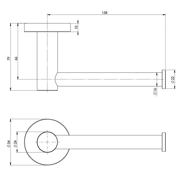 Phoenix Radii SS 316 Toilet Roll Holder Round Plate Stainless Steel