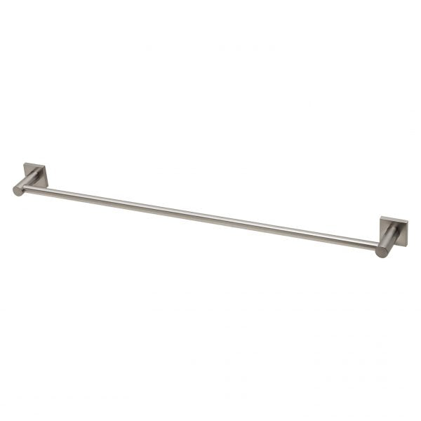 Phoenix Radii Single Towel Rail 800mm Square Plate Brushed Nickel
