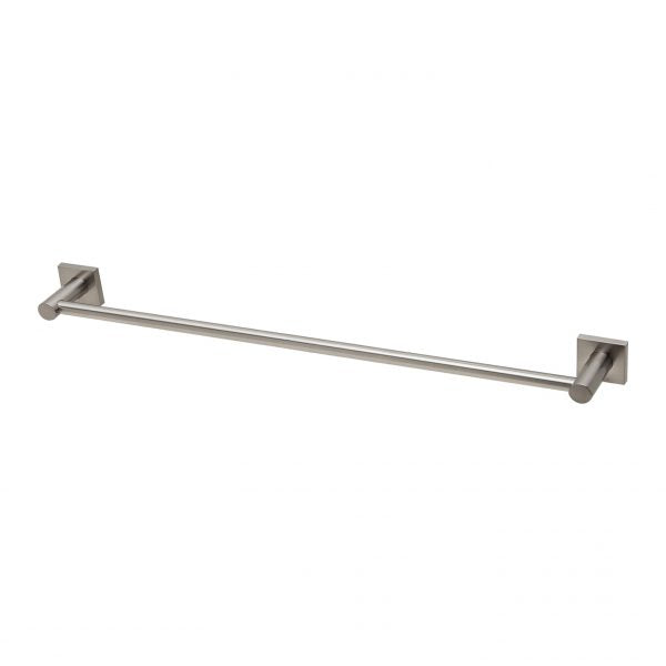 Phoenix Radii Single Towel Rail 600mm Square Plate Brushed Nickel