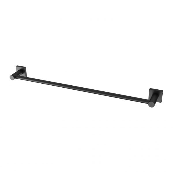 Phoenix Radii Single Towel Rail 600mm Square Plate Matte Black