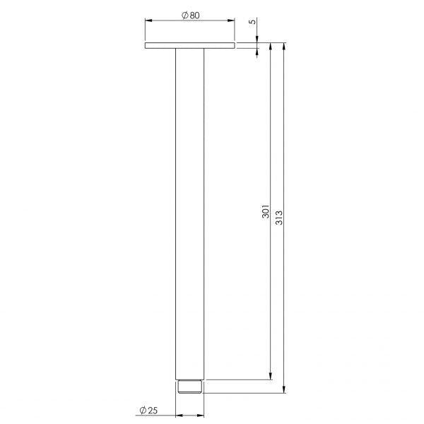 Phoenix Vivid Ceiling Arm 300mm Chrome